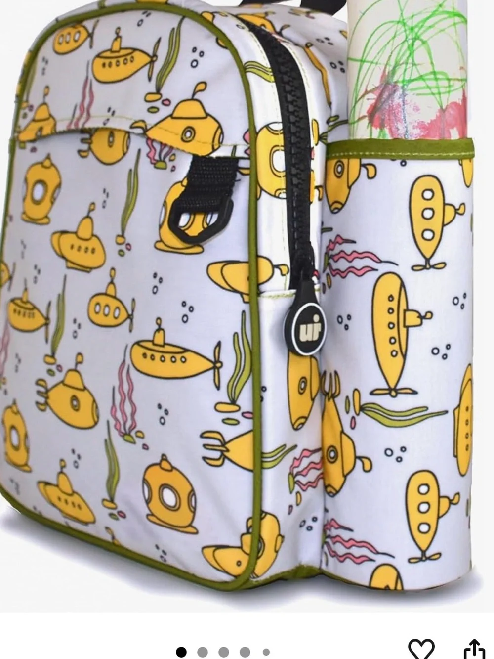Preschool Daycare Kids Bookbag - Yellow Submarine Print
